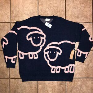 Women's Dreamers by Debut Chenille Sheep Sweater-Size XL